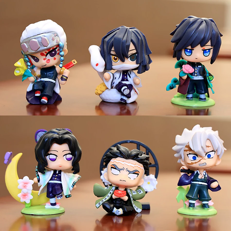 New Demon Slayer Tanjiro Kamado Nezuko Anime Cartoon Figure Creative Personalized Blind Box Statue Model Ornaments Surprise Gift