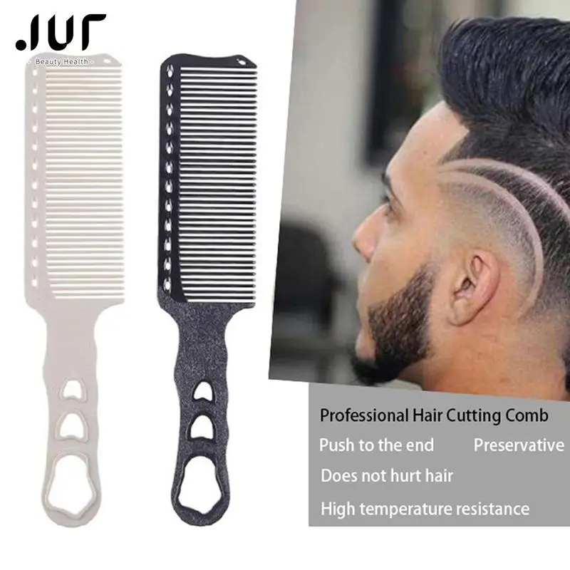 

1pc Pro Hair Comb Resin Material Hair Clipper Comb Anti-static Barber Hair Cutting Comb Hairdressing Flat Combs For Men