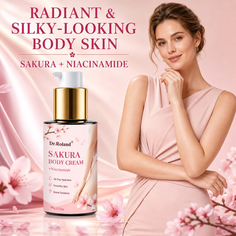 Dr.Roland Sakura Body Cream Niacinamide Cherry Blossom Hyaluronic Acid Moisturizing Nourishing Body Care for Dry Skin Women