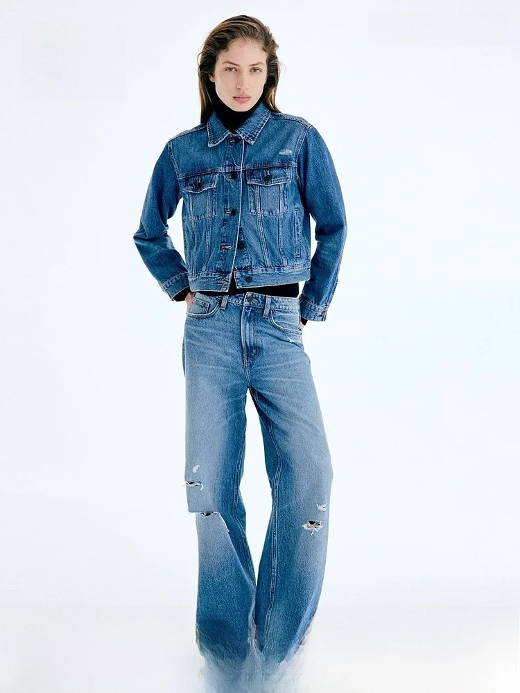 

Женская джинсовая куртка H&M, новинка лета 2026, для активного отдыха и путешествий, короткая, из хлопка, в уличном стиле