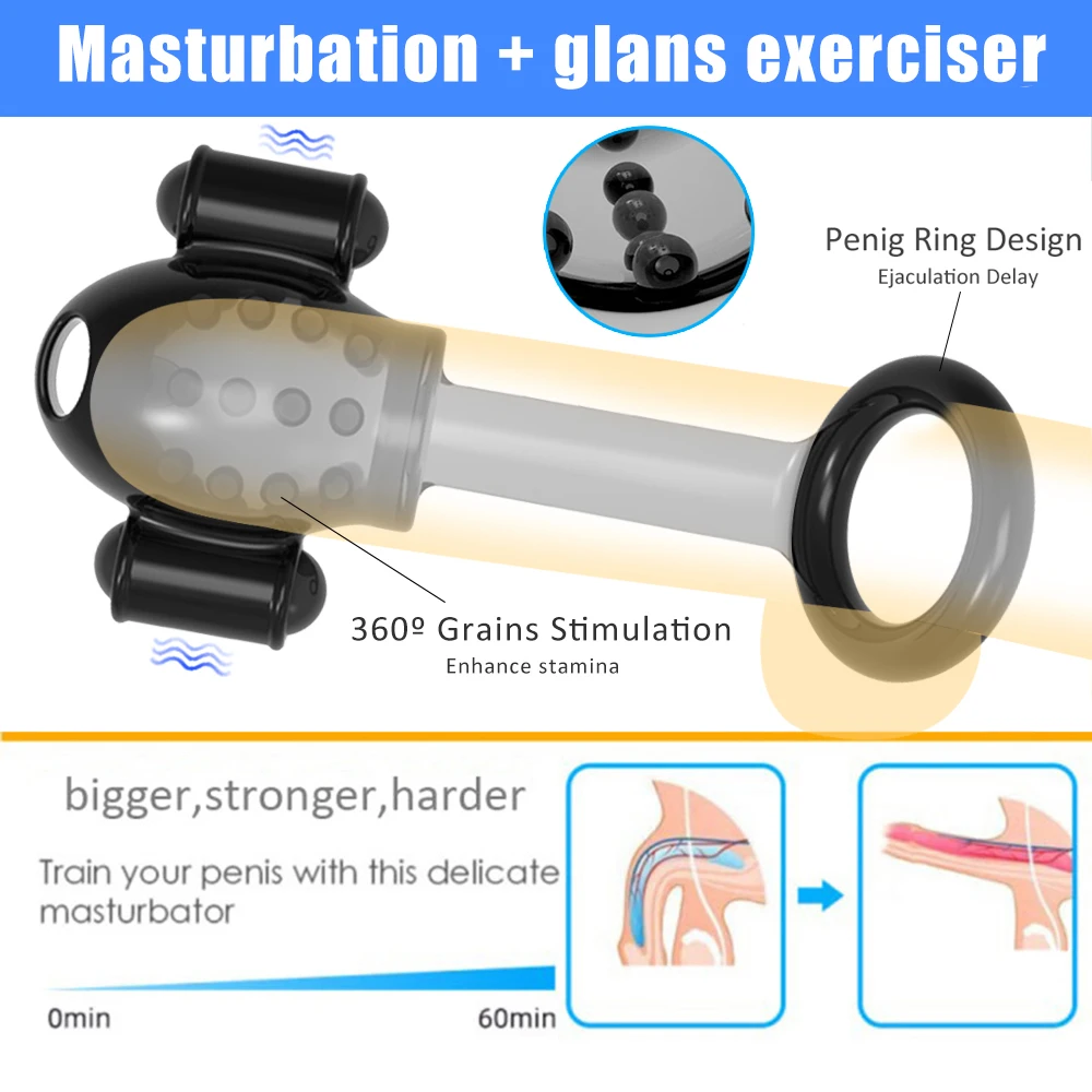 12 Speed Vibration Male Vibrators Masturbator Delay Ejaculation Powerful Glans Trainer Penis Massager Stimulator Sex Toy for Men