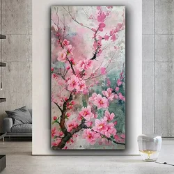 5D Diamond Painting Peach Blossom Diamond Art Embroidery Gifts Restaurant Office Home Decor DIY Diamond Cross Stitch Kits
