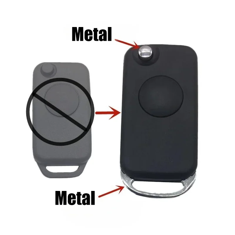 1 Pcs ABS Car Flip Key Fob Shell With Blade Cover For Mercedes Benz ML430 E500 SL320 SL500 S320