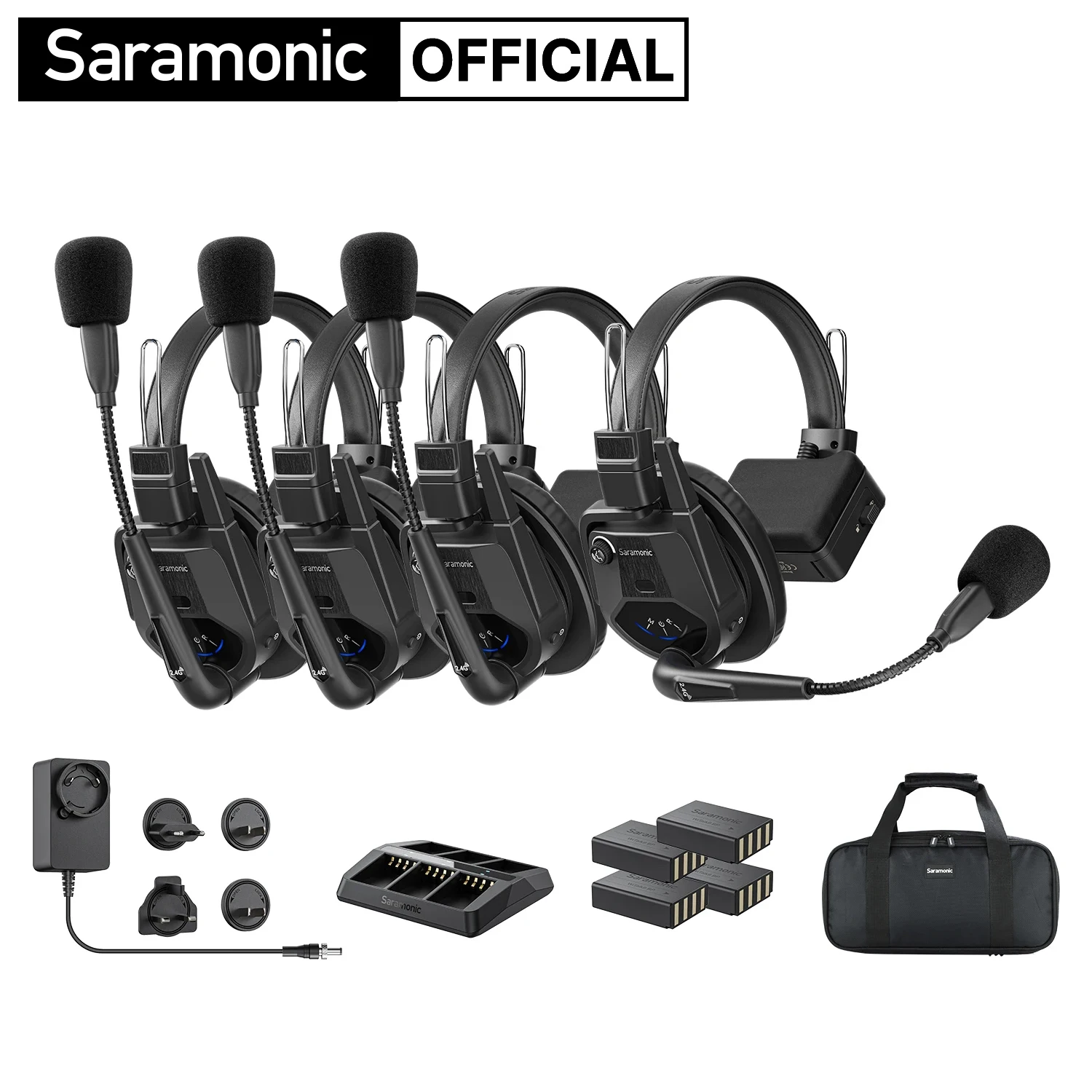 

Saramonic WiTalk9SE-4S Беспроводная гарнитура Полнодуплексная система внутренней связи для кинопроизводства Живые выступления Спортивные мероприятия