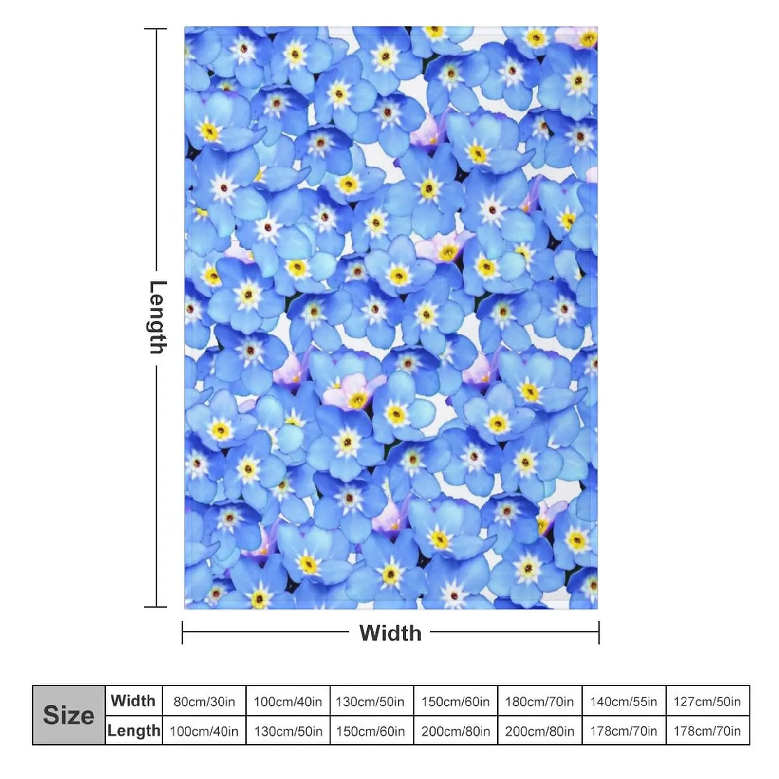 Forget-Me-Not Flowers Throw Blanket Luxury St christmas decoration Quilt Blankets