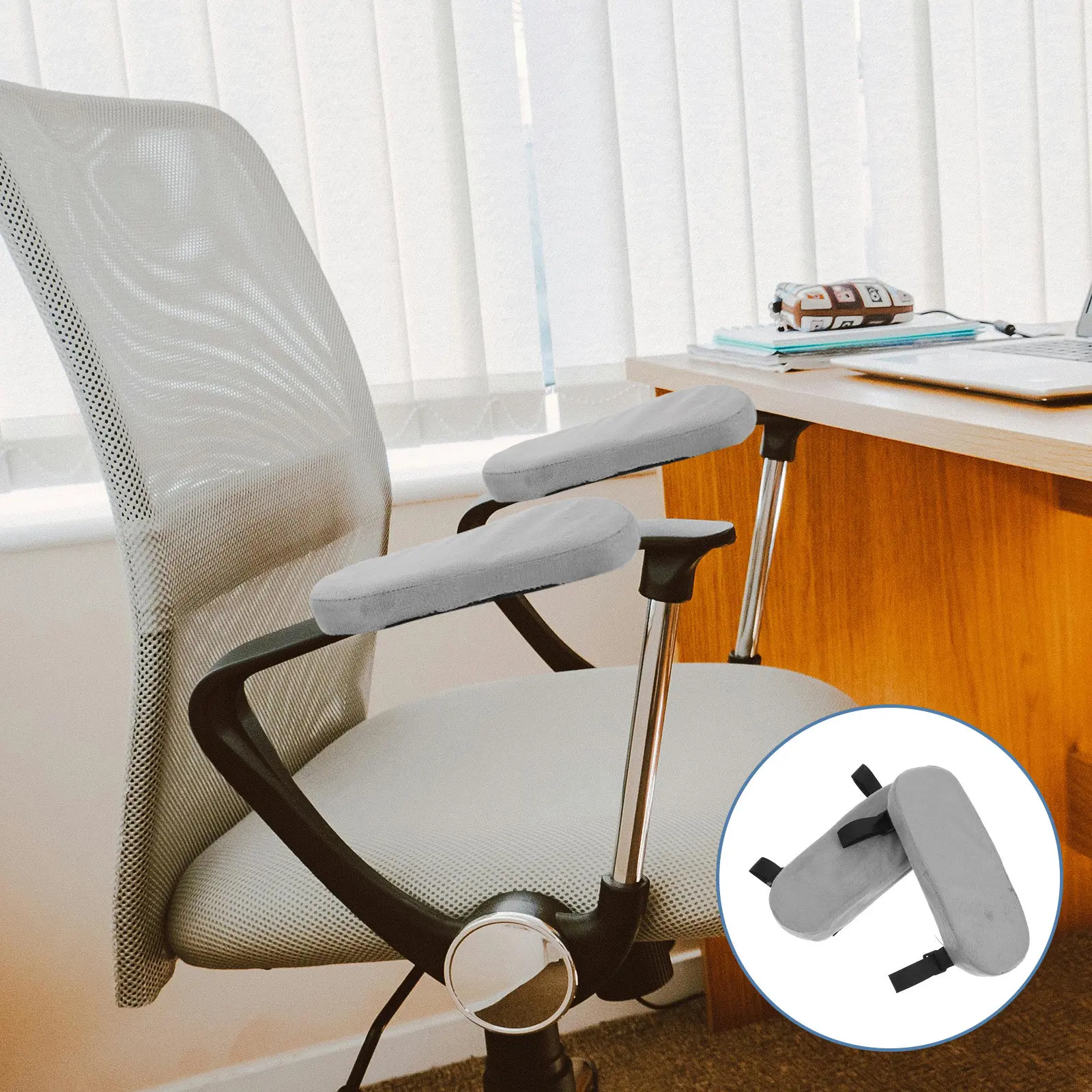2 Peças de Almofada de Apoio de Braço em Espuma Viscoelástica Espessa para Cadeiras de Escritório e Gaming, Almofada Ergonômica para Cotovelo, Suporte