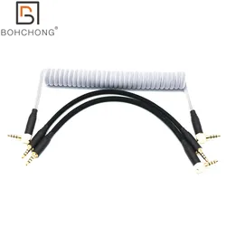 3.5Mm Trs Trrs Om Trrs Spring Opgerolde Kabel Voor Split Toetsenbord Reed Sc7 Door Videomic Go Video Micro-type Microfoons Audio Cord Kabels