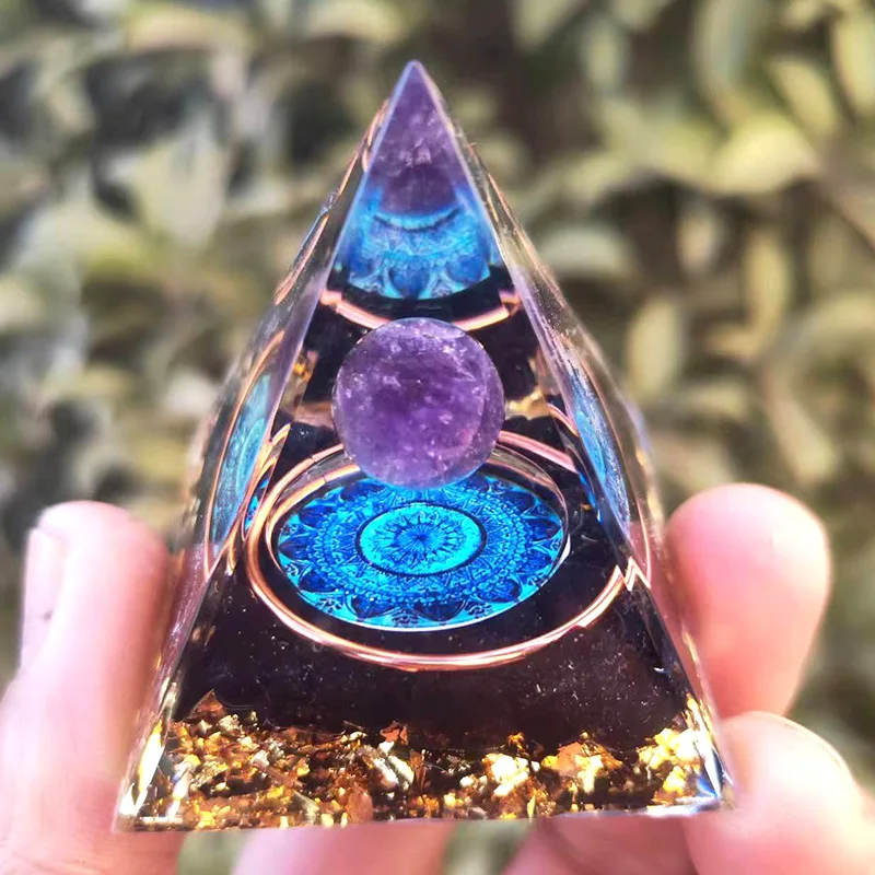 New Crystal Pyramid Gravel Epoxy Resin Home Furnishing Office Desktop Ornament Crafts