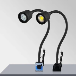 Lámparas de trabajo de máquina herramienta Led, Base magnética Flexible de cuello de cisne, 220v, 5W, L40cm, para torno, fresado de garaje, iluminación de máquinas Cnc