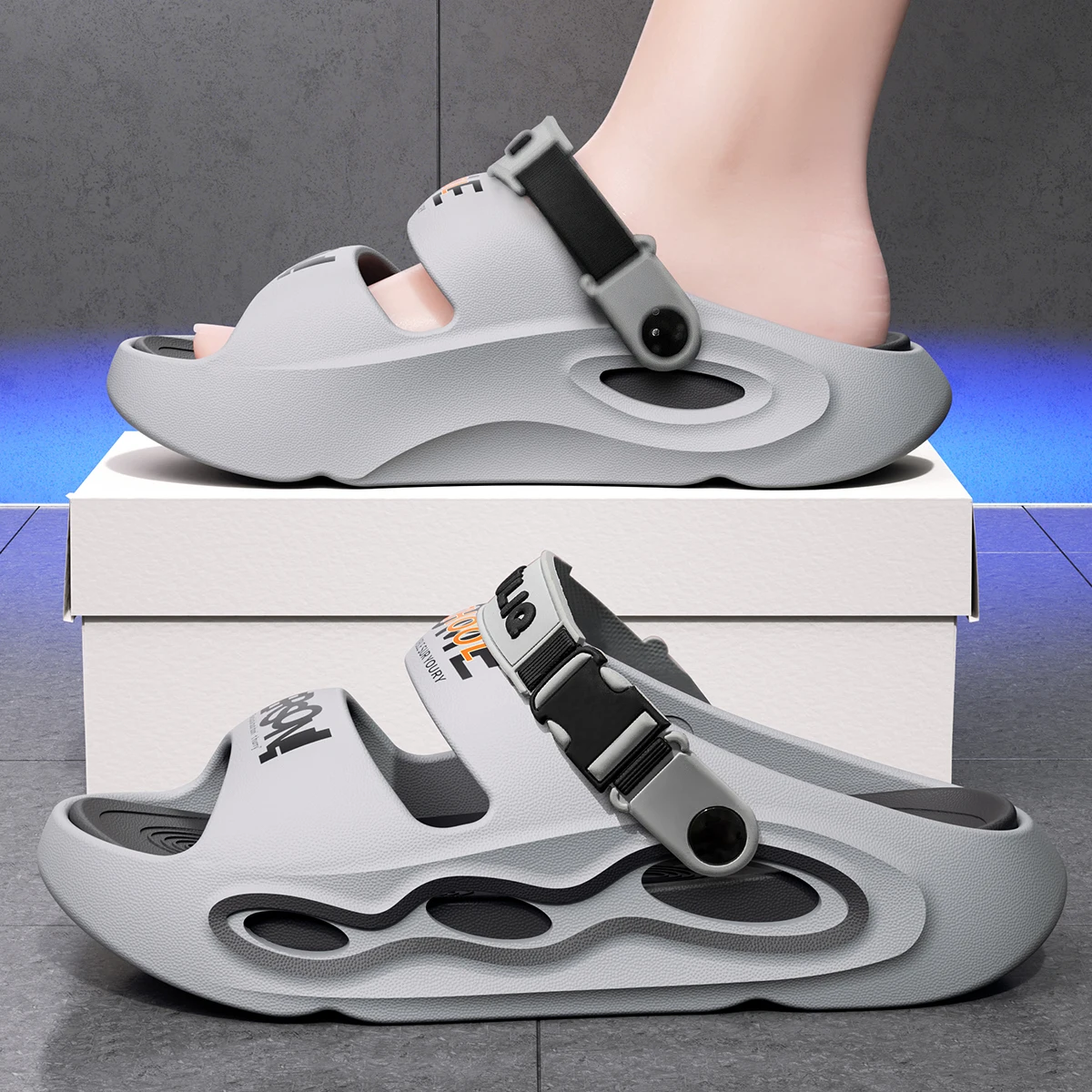 

Men's Sporty Breathable Sandals Summer Outdoor Beach Wear-Resistant Slip-Resistant Two-Purpose Comfortable EVA Casual Shoes
