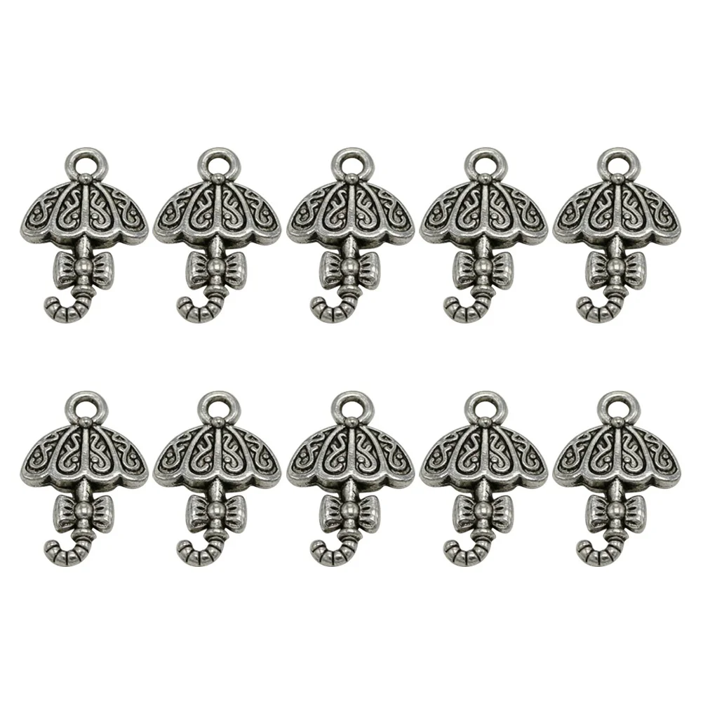 

50pcs Umbrella Charm Pendant DIY Jewelry Making Ancient Silver Alloy Bowknot Necklace Bracelet Earrings Accessories