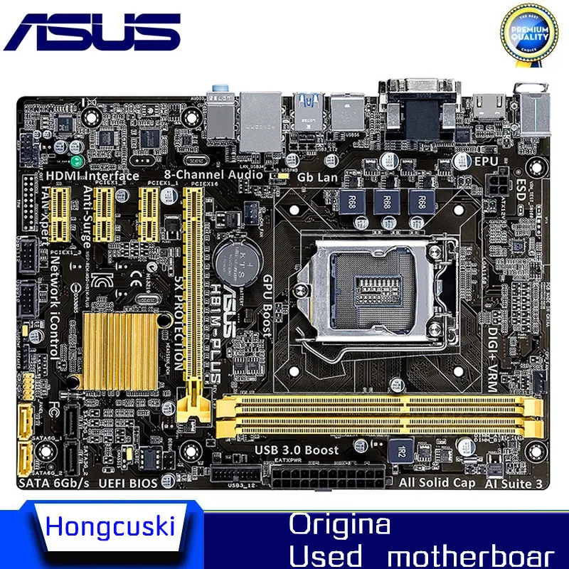 Used For ASUS H81M-PLUS H81M original motherboard Socket LGA 1150 DDR3 H81 SATA3 USB3.0 Desktop Motherboard