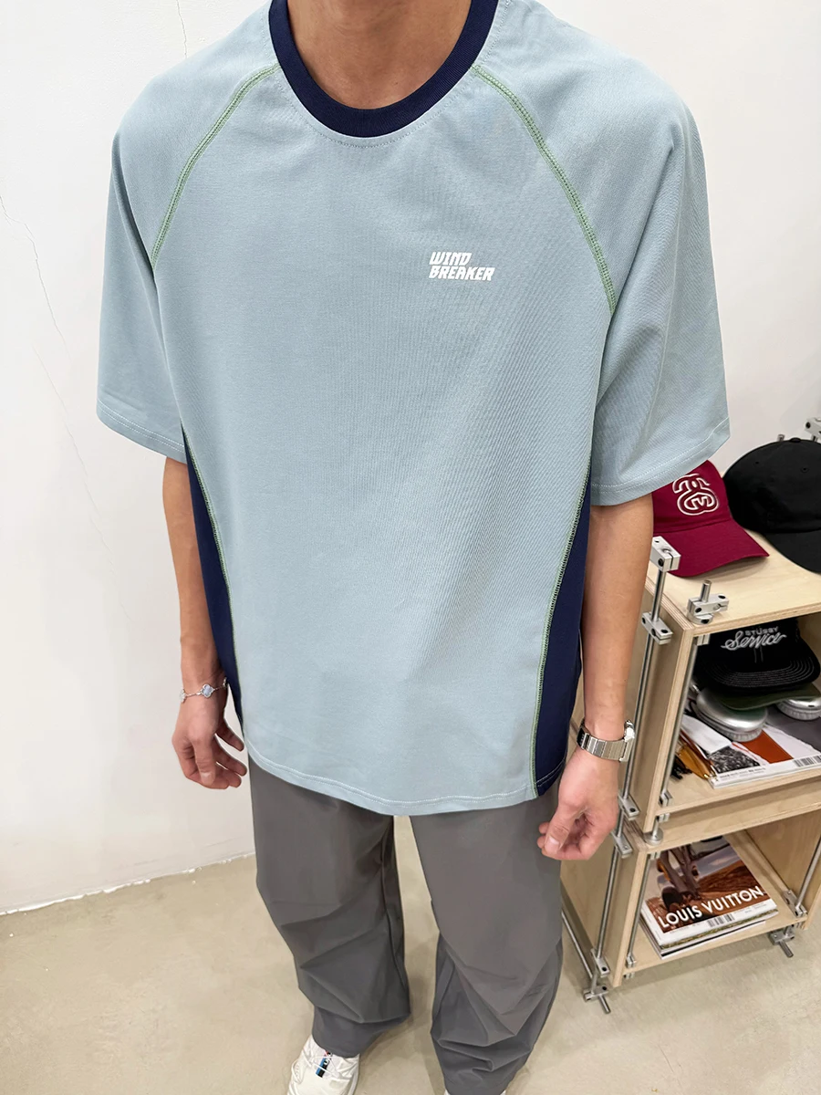 

BurnBro Men's Outdoor Qui Dry Moisture ng ort Sve T-irt American Cool Feeling Loose Couple f Sve Trendy