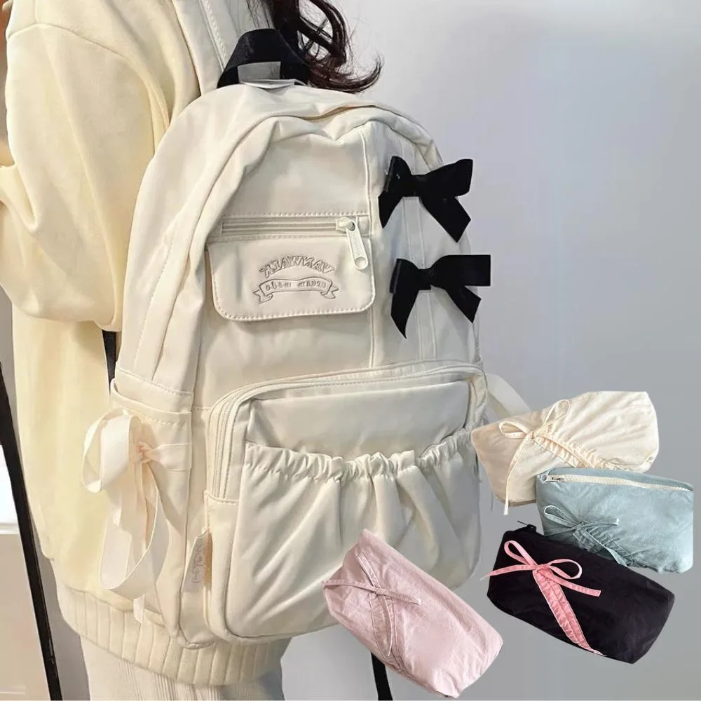 imperméable de gran capacidad de las mujeres de la moda mochila sacos de escuela blancos para las muchachas adolescentes lona casual mochila de viaje