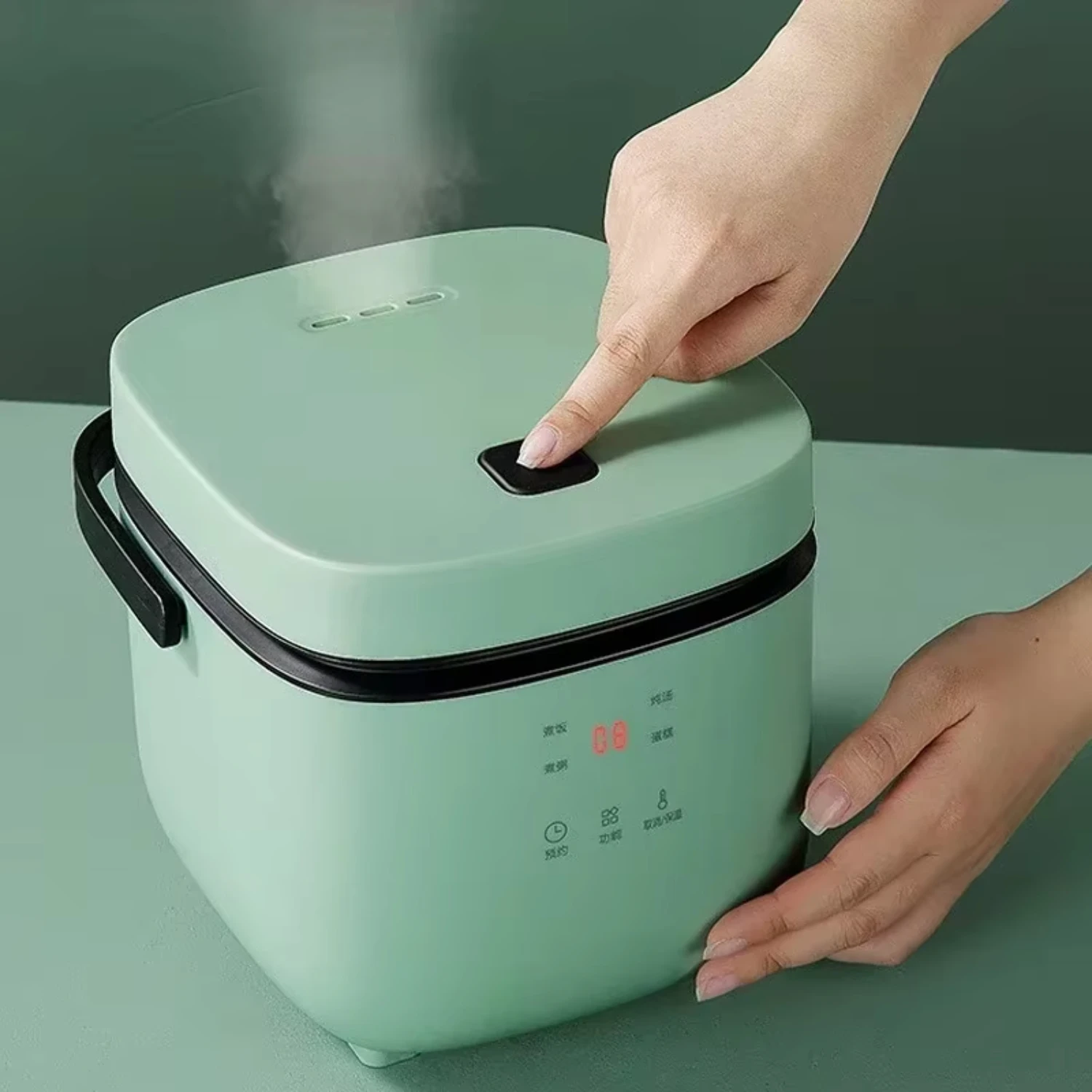 Mini olla arrocera automática inteligente para el hogar, vaporera calentadora de alimentos pequeña para 1-2 personas, 1,2 L