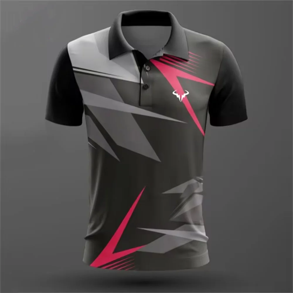 Nowe męskie Polo tenis stołowy ubrania koszula męska T-shirt z nadrukiem logo Badminton moda damska garnitury z klapami luźne bluzy