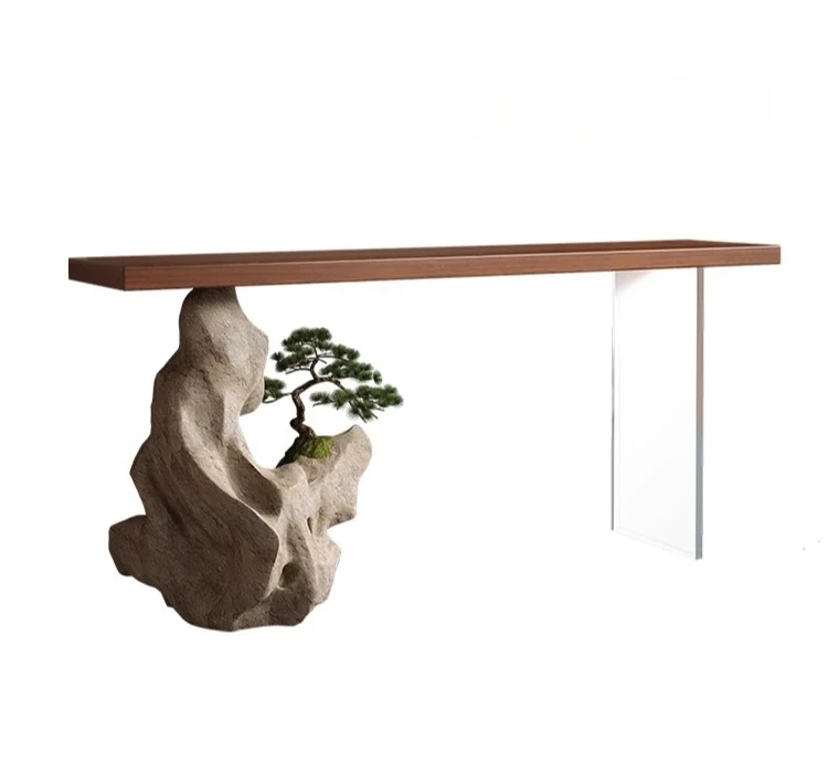 

Входной стол ваби песчаного ветра из цельного дерева, бытовой современный простой домашний барный стол в средневековом стиле