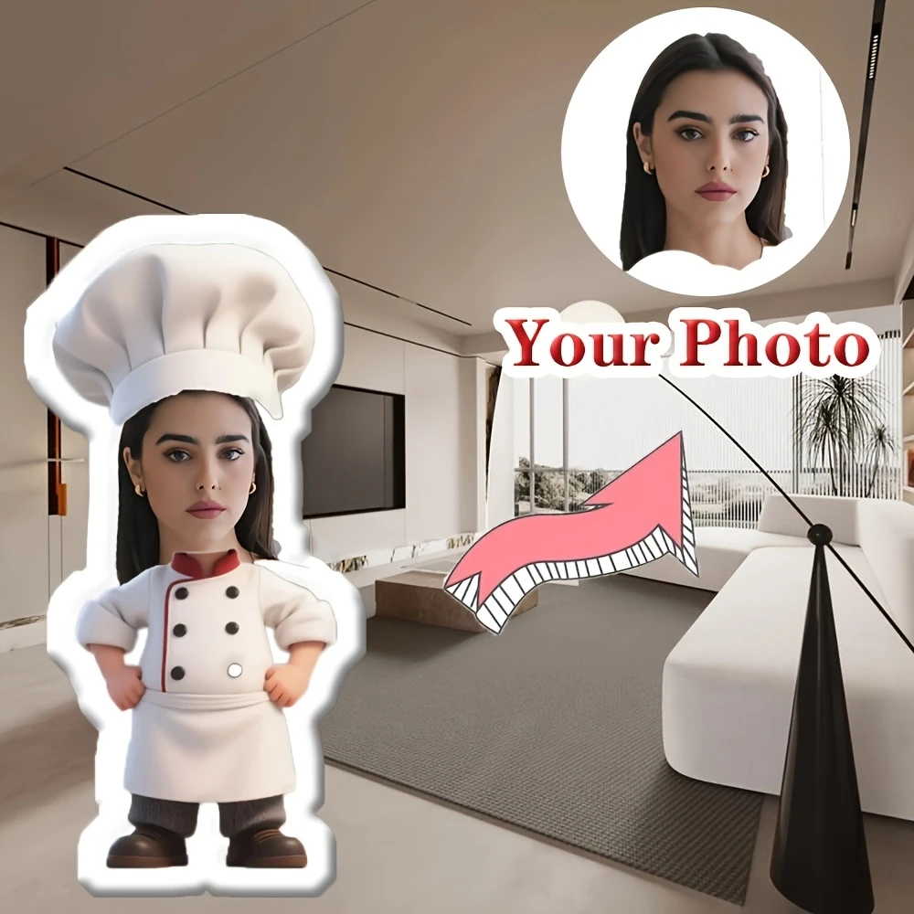 DIY Chef Template Personalized Custom Exclusive Pillow. Human Face, Animal. Various Patterns of Celebrity Photos, Double-Sided P