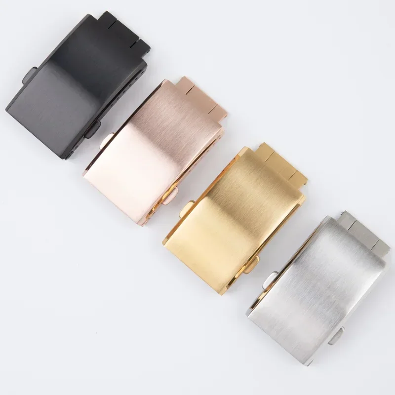 محدب 24*11 مللي متر واجهة جودة الأسود بولي TPU المطاط معصمه ل أوريس حزام AQUIS سوار مقاوم للماء حزام الساعات مع أضعاف مشبك