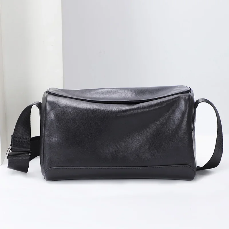 Soft Cow Leather Handbag Men Bag Boston Luxury Genuine Leather Shoulder Crossbody bag For Mlale Small Messenger Bags Top Quality