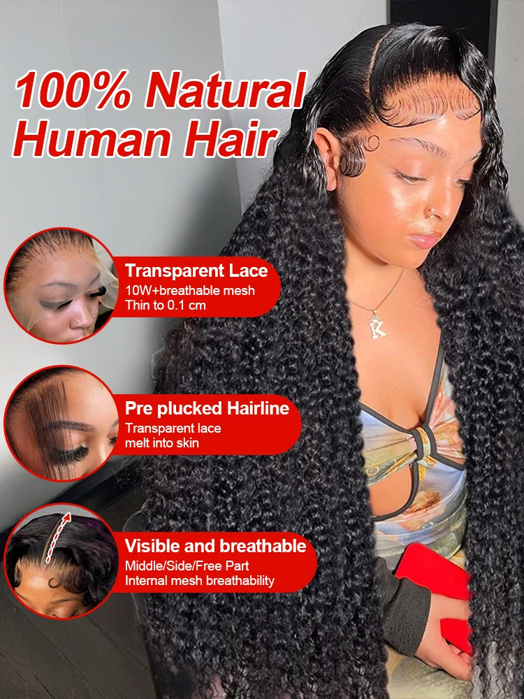 40 46 بوصة موجة عميقة 13x6 HD الدانتيل الجبهة خصلات الشعر المستعار الإنسان 300% الكثافة المياه مجعد الباروكات شعر الإنسان 360 الدانتيل الباروكات الأمامية للنساء