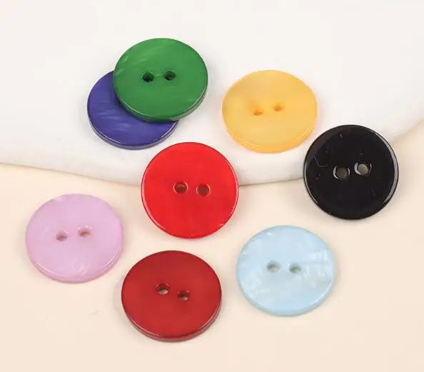 

10 шт./лот, размер: 10-18 мм, разноцветные пуговицы с двумя отверстиями, имитация ракушки, модные пуговицы для рубашек, свитеров, декоративные, для шитья (SSA-4042)