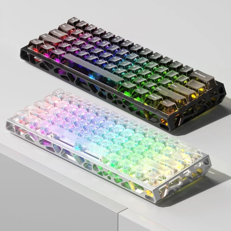 

LOBO H60C Custom Hollow Keyboard CNC Aluminum Alloy Hollow Magnetic Axis Keyboard RGB Hot Swap FPS Gaming Keyboard PC Boys Gifts