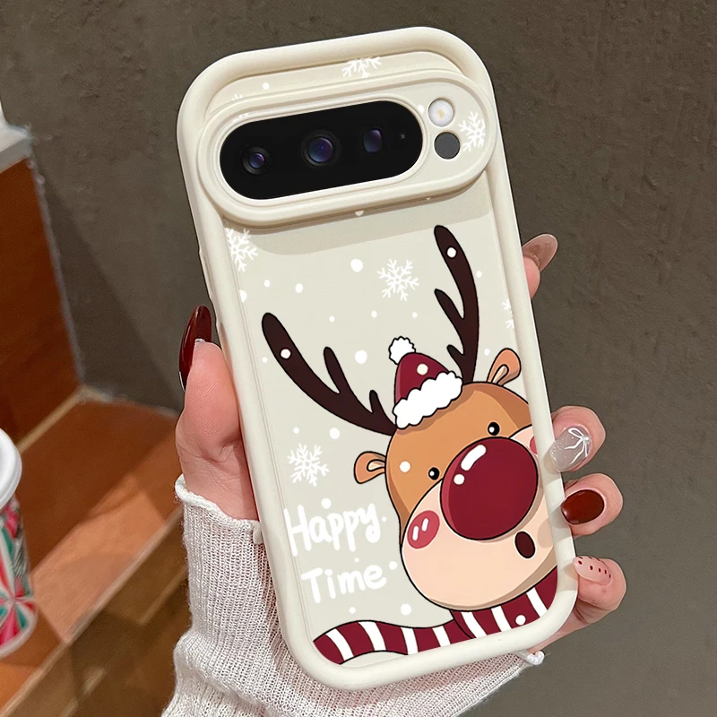 Weihnachten Hirsch Muster Weiche Telefon Fall Für Google Pixel 10 8 Pro 9A 8A 10 9 Pro XL 7A stoßfest Silikon Abdeckung Für Pixel 7 Pro