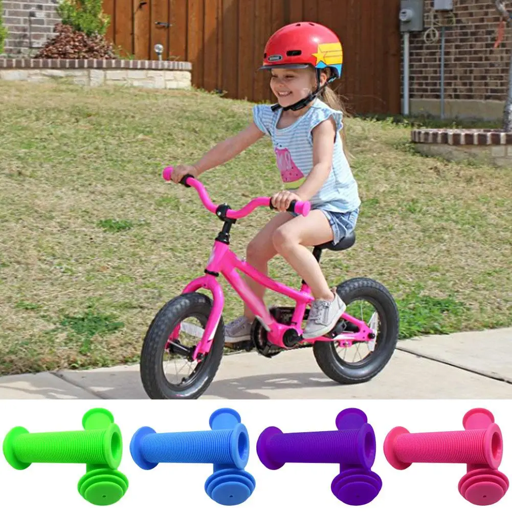 2Pcs Children Bike Soft Handlebars Grips Rubber Handle Cover Bicycle Handlebar Grips For Scooter Tricycle Kids Bike Accessories