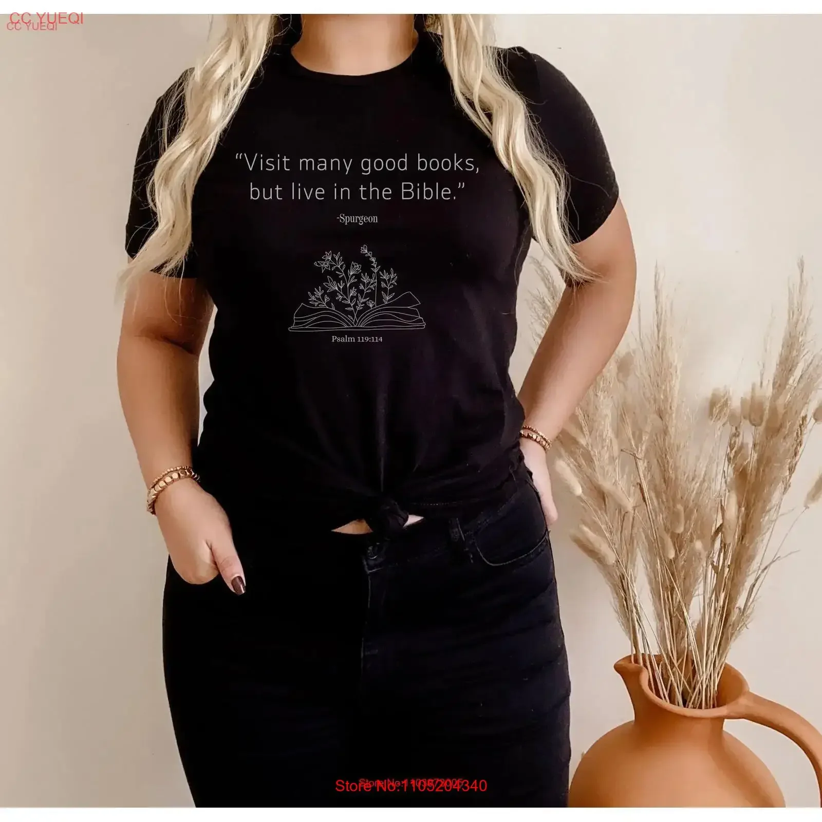 قميص سبورجون اقتباس اللاهوت المسيحي يوم إصلاح المرأة الكتابية مزمور مُصلح 119 تي شيرت آية الكتاب المقدس خمر مغسول #1