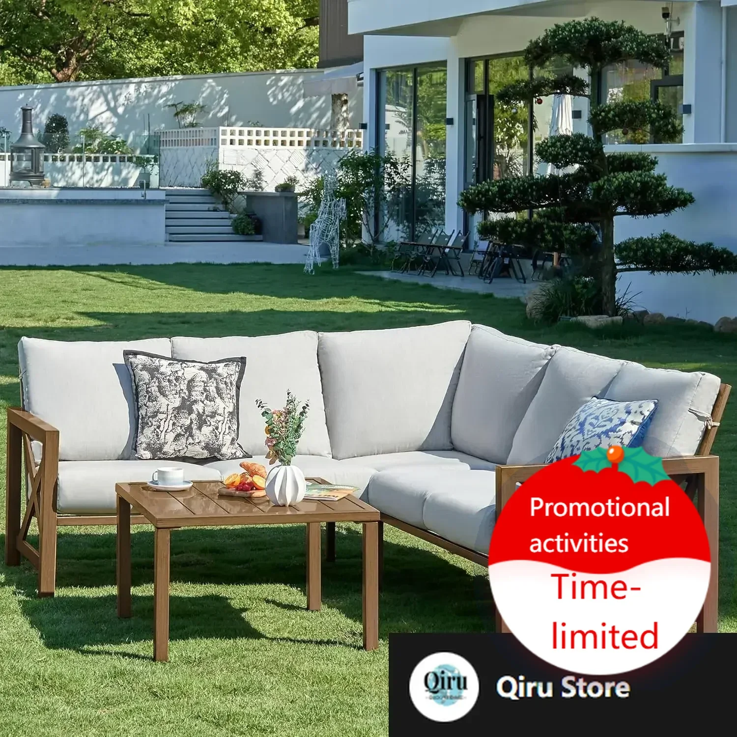 

Горячая распродажа: 6-местный комплект садовой мебели, уличный мебельный гарнитур, L-образный секционный диван для патио, набор для отдыха на открытом воздухе.