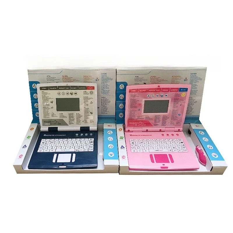 

Electric English Spanish 130 Functional Learning Laptop Educational Toys Computer Learning Machine with Child Charger