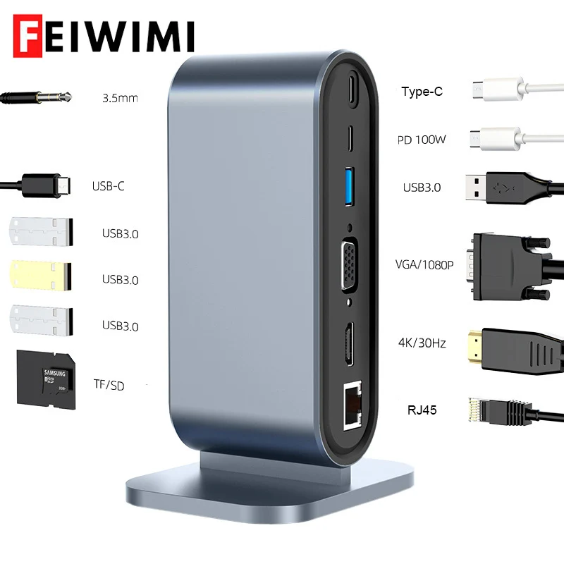 

Док-станция с разъемами USB Type-C и HDMI, 100 Вт, 4K, 30 Гц