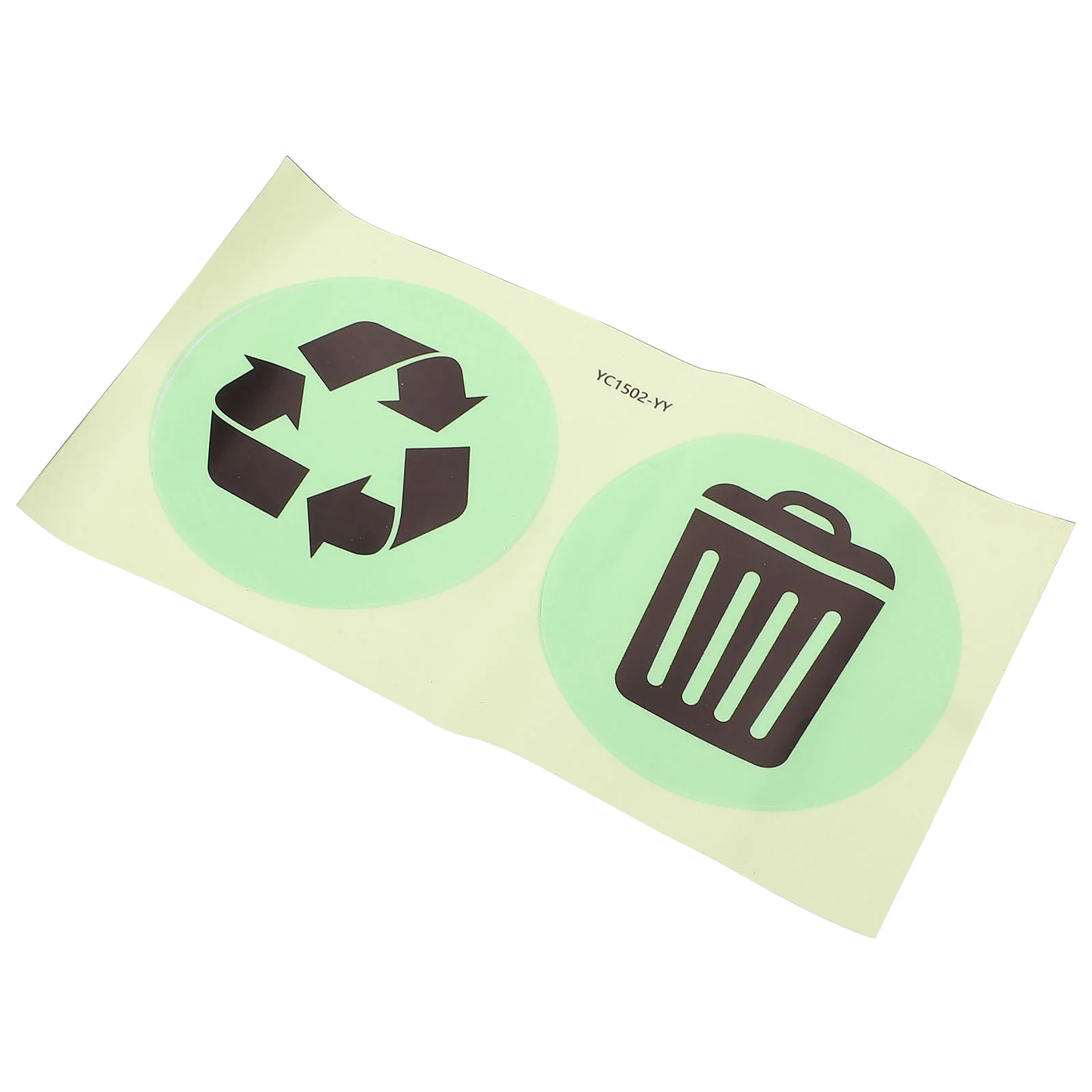 

1 Sheet of Self Adhesive Recycling Stickers Rubbish Can Noctilucous Label Recycle Trash Bin Stickers