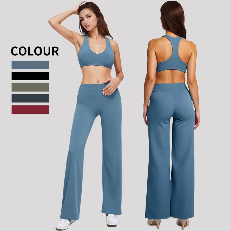 Women's Sexy Low Back Lace Seamless Yoga Set 2-Piece Workout Outfit Gym Fitness Running Sports Wear Top And Leggings