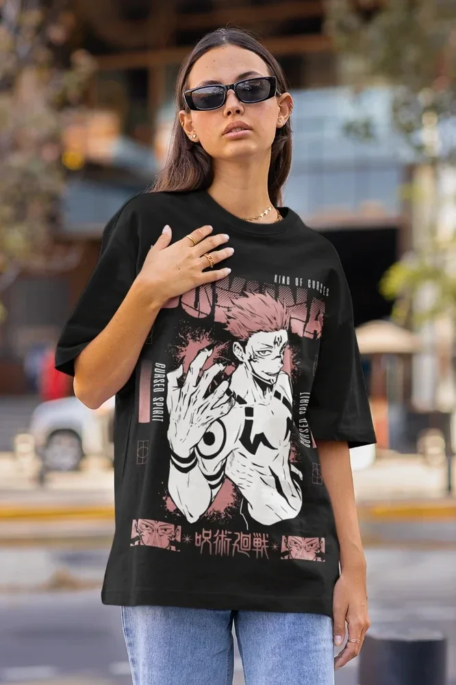 Ryomen Sukuna T-Shirt Jujustu Kaisen Jujutsu Kaisen Horror Gift Shirt Wszystkie rozmiary Graficzne koszulki Oversized Harajuku Gothic