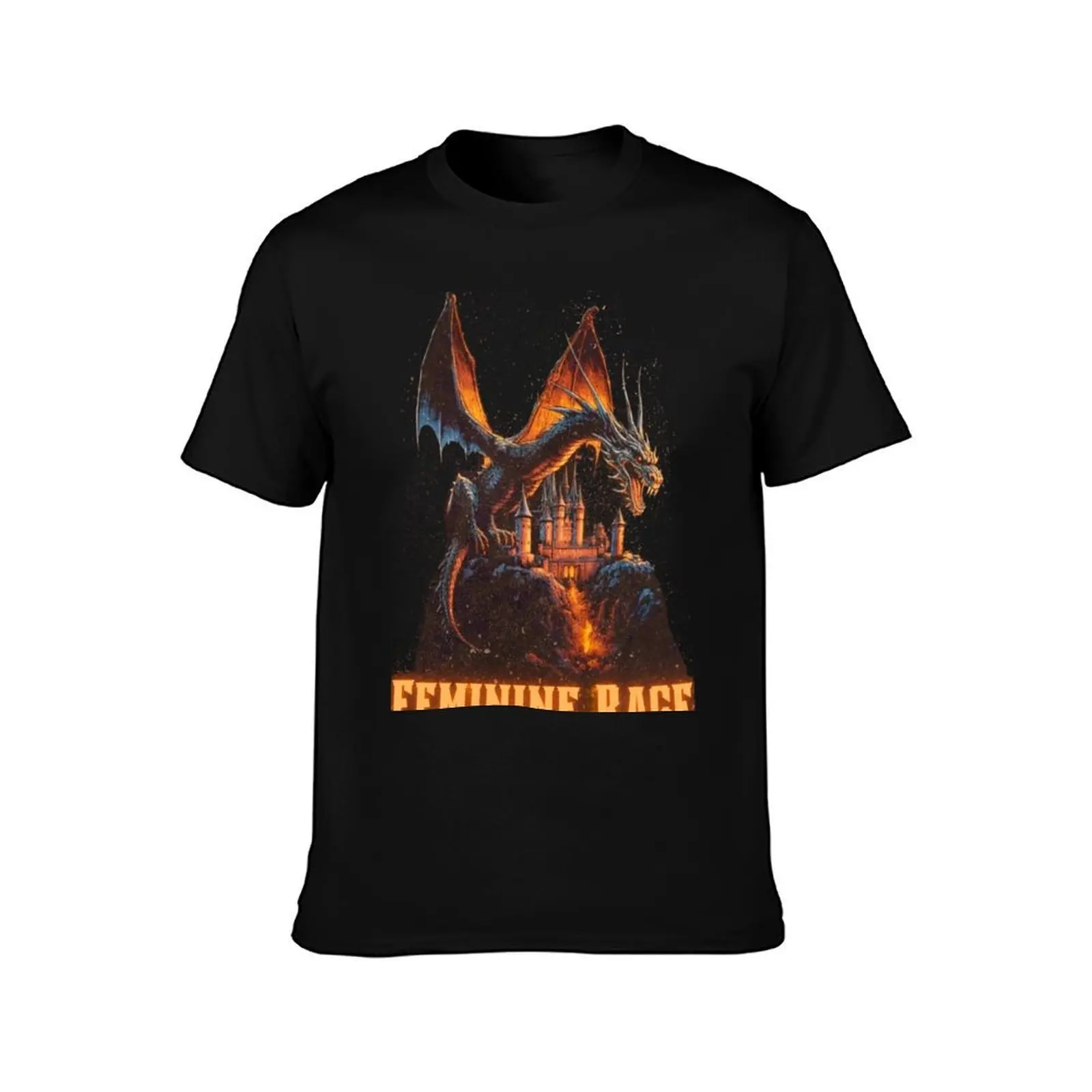 FEMININE RAGE T-Shirt, Summer Casual Cotton Tee, Oversized Streetwear Tops, Vintage Graphic Print, Loose Fit Short Sleeve