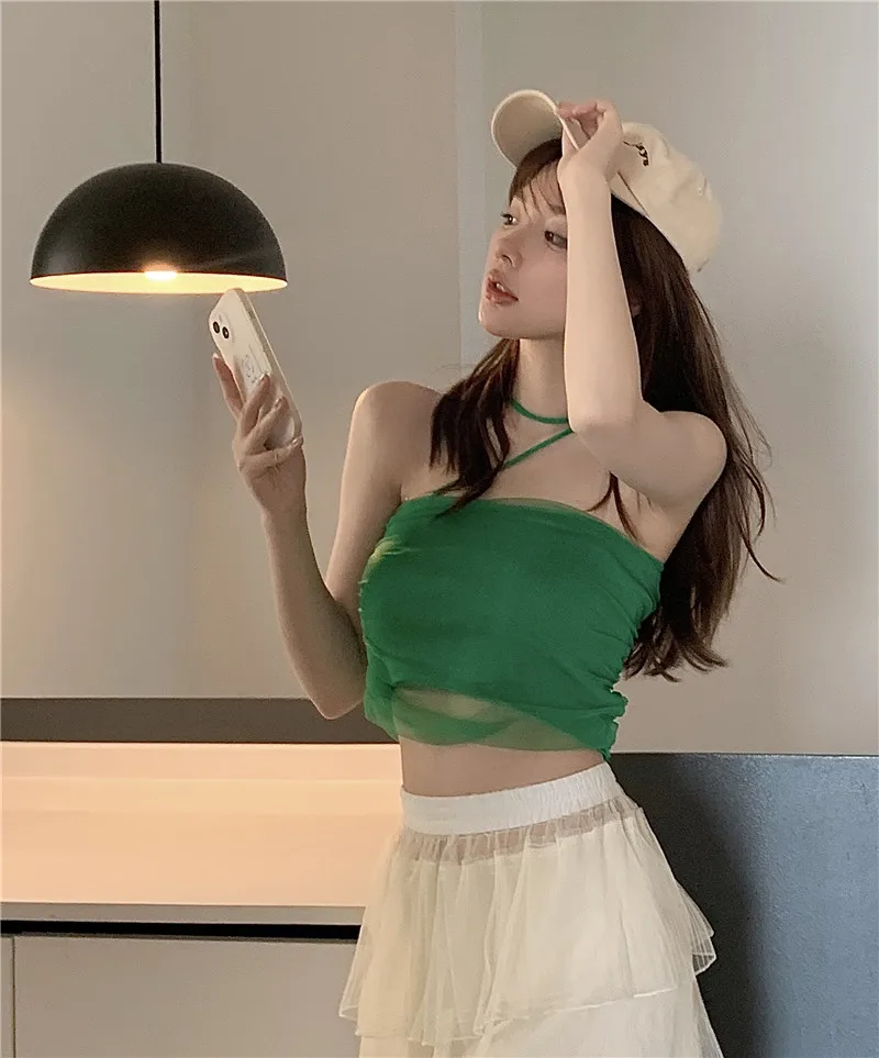 Pure Desire Damska Koszulka Bez Rękawów na Lato 2025 Ele Beautiful Ba Slim ort Top