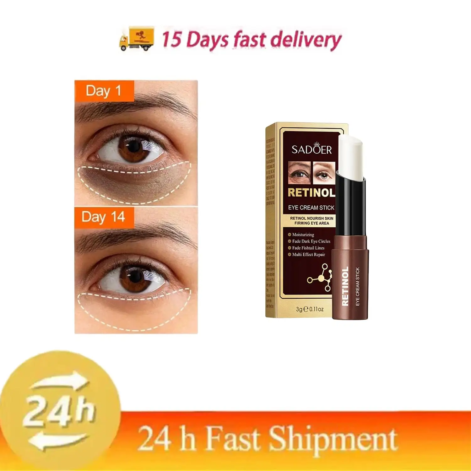 Women Retinol Eye Cream Stick Anti Dark Circles Under The Eyes Remove Eye Bags Moisturizing Firming Eyes Skin Care Products