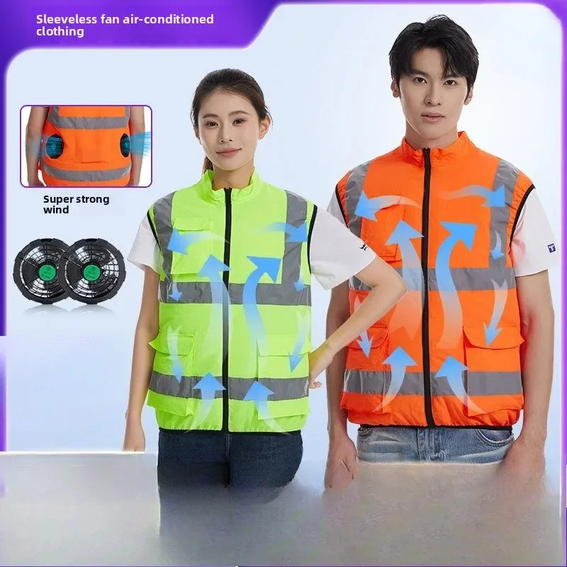 

Summer Cooling Fan Suit Vest Cooling Sun Protection Multi-pocket Men and Women The Same Style