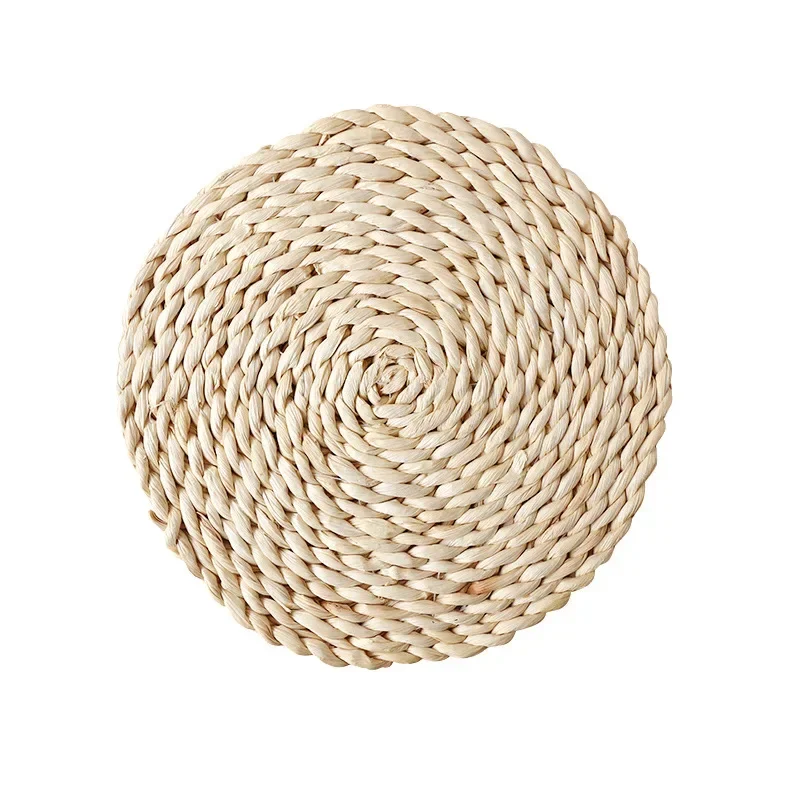 Natural Straw Insulating Table Mat Home Mat Round Tablecloths Dining Tablecloths Kitchen Accessories Decorative Coasters Gauze