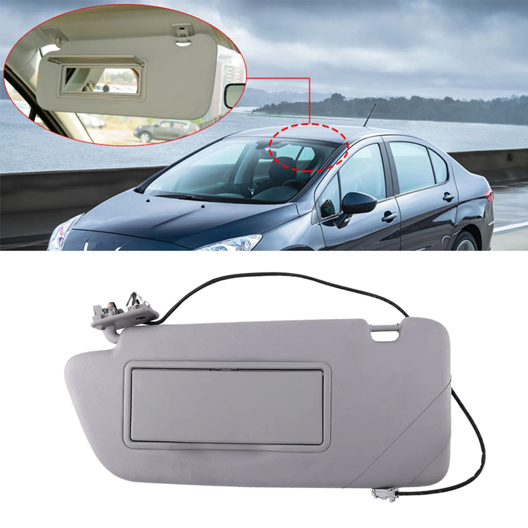 Car Sun Visor Shield Shade Board for Peugeot 2008 3008 301 308 308S 408 508 Citroen C5 98158119ZQ Left Side