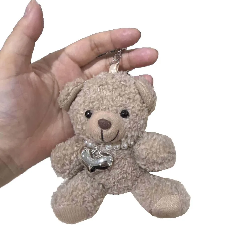 Porte-clés ours pilote lunettes créatives, corde suspendue en perles, vêtements de dessin animé, pendentif Animal en peluche, cadeau