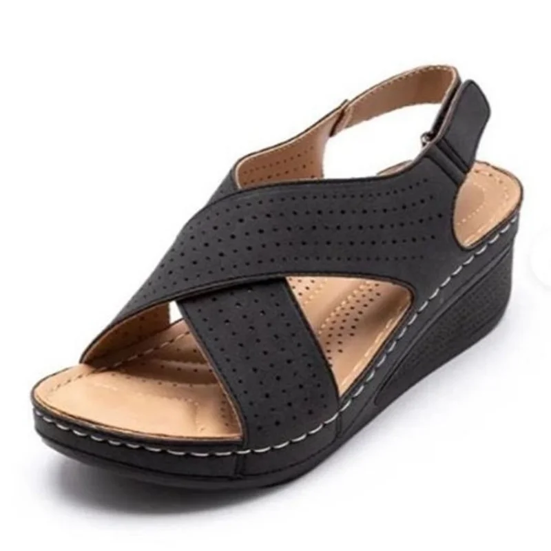 Women Sandals Summer 2024 Hollow Wedges Sandals Female Casual Plus Size 44 Shoes of Women Retro Sandalis Woman Platform Shoes