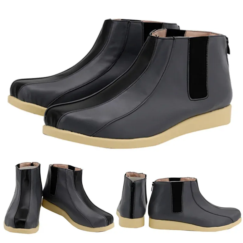 

Boba Cosplay Fett Male Shoes Movie Space Battle Disguise Black Leather Short Boots Costume Accessories Men Halloween Footwear