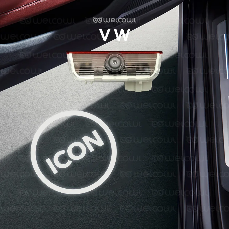 Welcome Car Door Light For VW Teramont PHIDEON Passat Magotan Golf Car Accessories Laser Decor Projection Glass Lens Icon Lamp