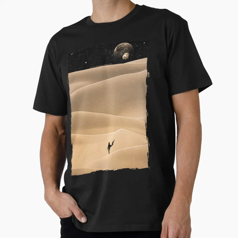 

Dune, Arrakis Shai Hulud The Sandworm Vintage Sci fi Gift T shirt for man Large size Tops Retro movie Graphic Print Clothes