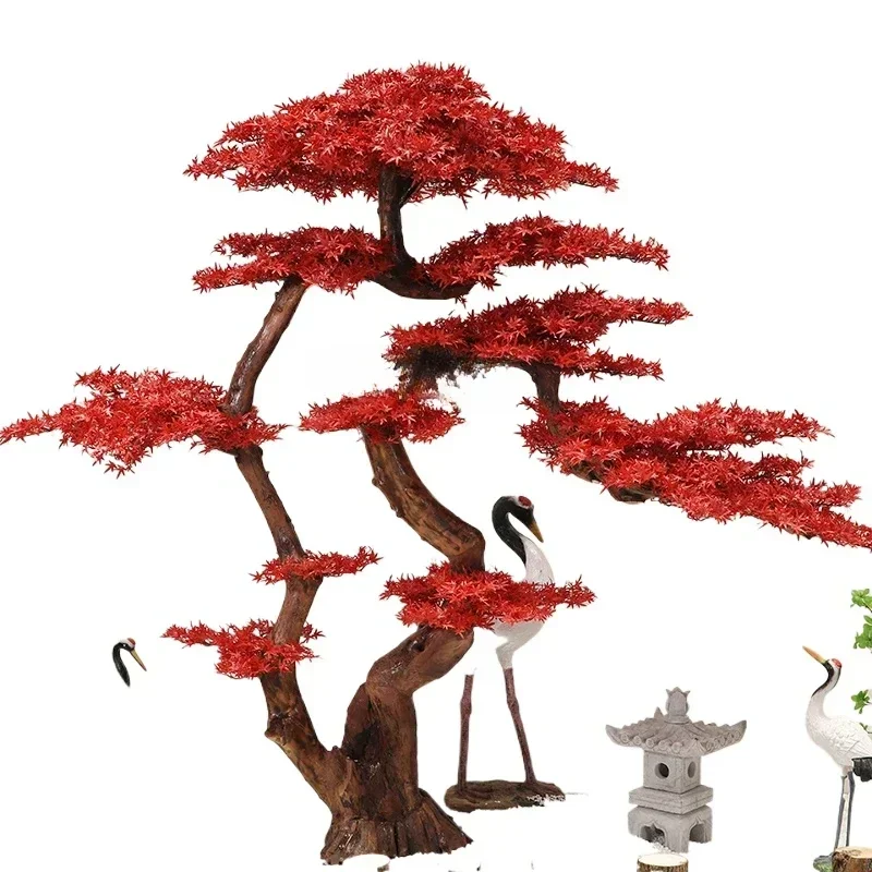 

Новое искусственное дерево в китайском стиле: красный клен, имитация кленового дерева, сосна для приветствия гостей, большие искусственные деревья для торговых центров и отелей