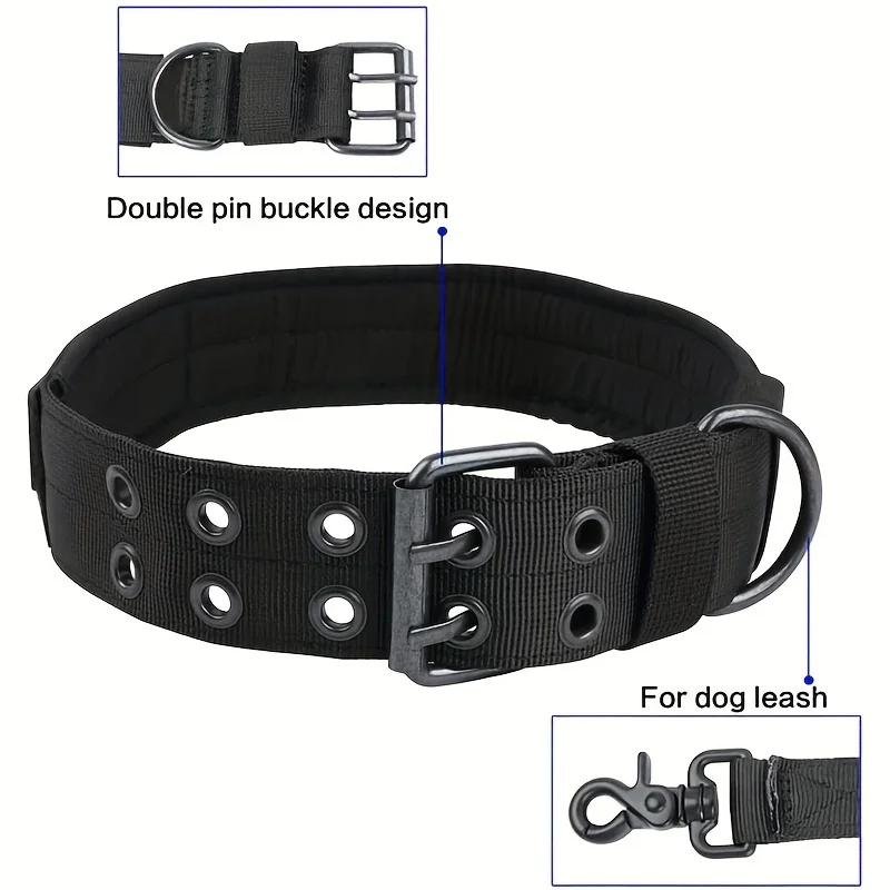 Comfort-Fit Heavy-Duty Nylon Dog Collar-Adjustable, Padded For Training & Walking, Perfect for Medium & Large Dogs