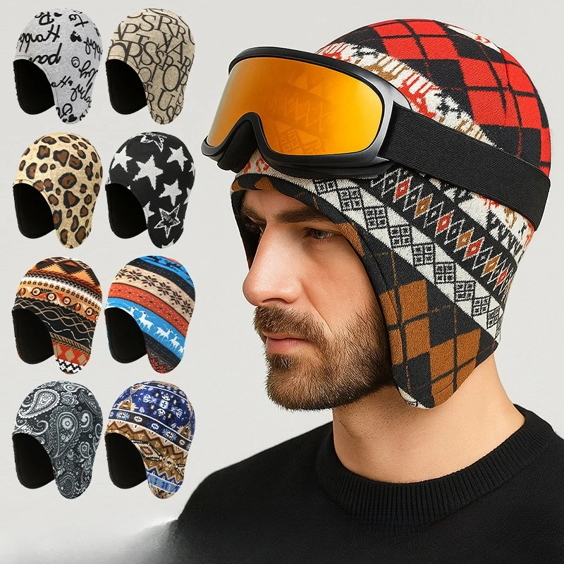 Czapka zimowa na rower, ocieplana, z ochroną uszu, chroniąca przed zimnem i wiatrem, czapka typu bucket hat